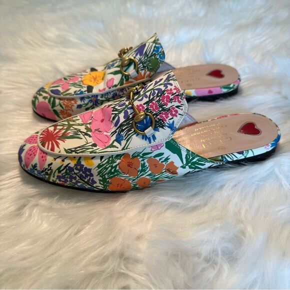 LIMITED EDITION Gucci X Ken Scott Princetown Floral Mules - Picture 4 of 11